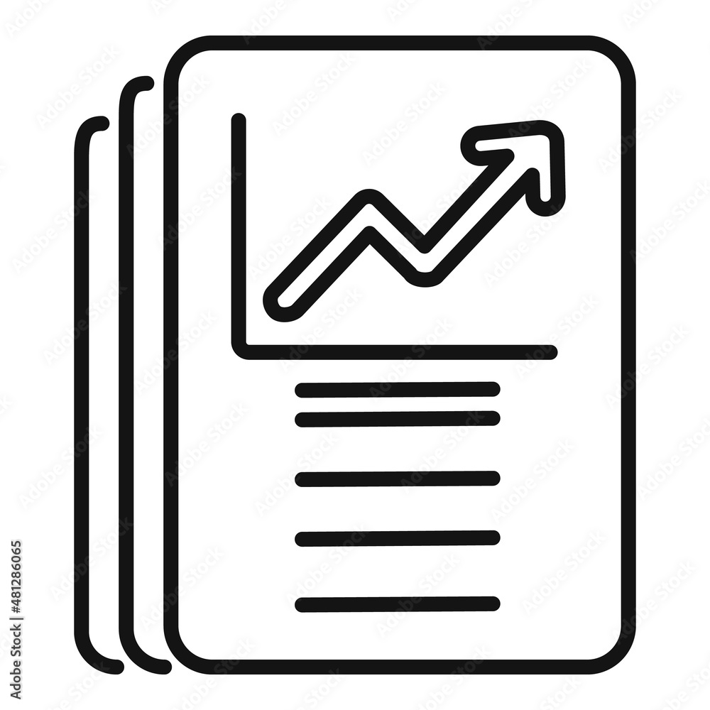 Poster data file graph icon outline vector. document report