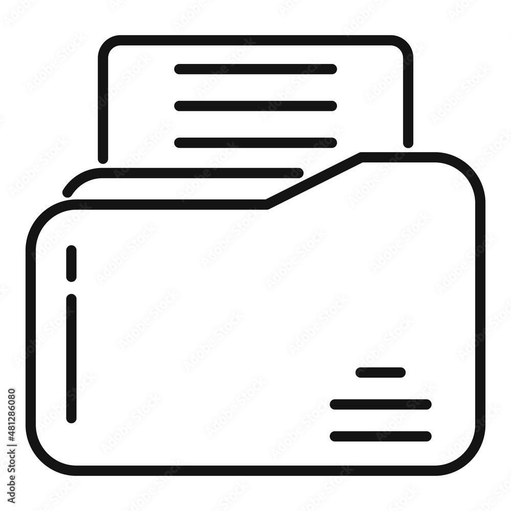Poster folder data icon outline vector. report document