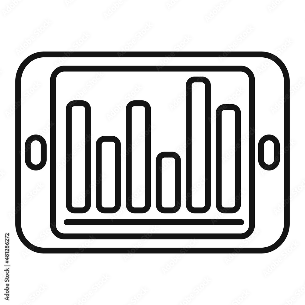 Poster graph chart tablet icon outline vector. document report