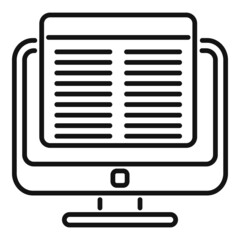 Monitor report icon outline vector. Market finance