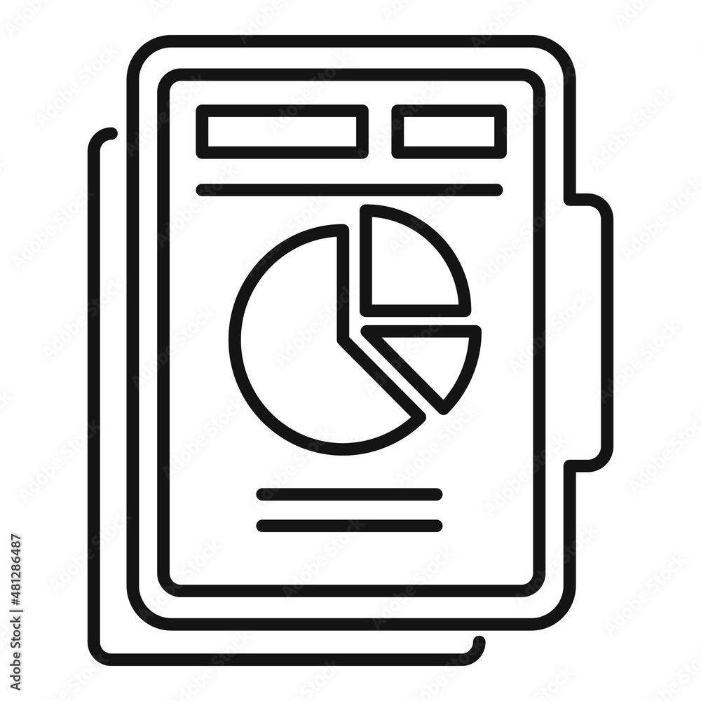 Poster report folder icon outline vector. analysis document