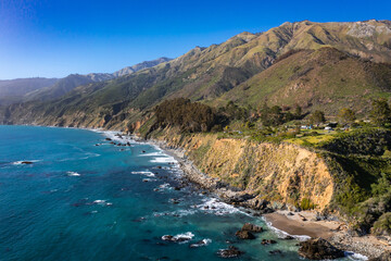Fototapeta premium Aerial View of Big Sur Kirk Creek, California 