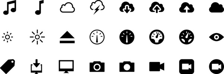 search music cloud time CCTV camera light icon set time, icons, star, email, camera, search, computer, internet, globe