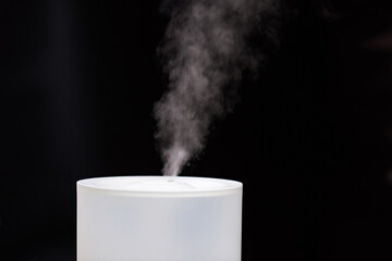 A humidifier that produces water vapor in a dry environment.