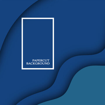 Blue Papercut Background Design Concept