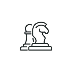 simple vector icon pawn and knight editable. isolated on white background.