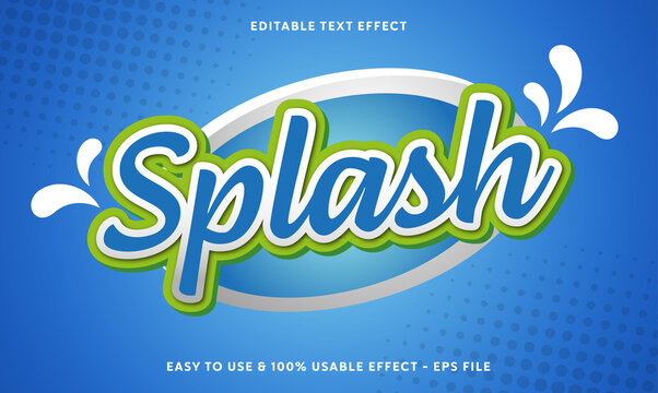 editable splash vector text effect