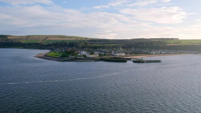 Cromarty Town in Scotland Aerial View