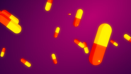 Drug prescription for pills medicine capsule pattern background. Abstract healthcare technology and science medical concept.