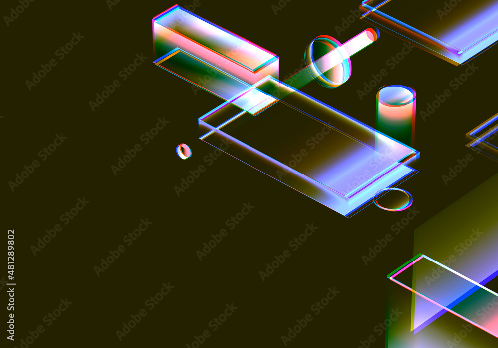 Poster abstract circle board 3d rendering technology background.