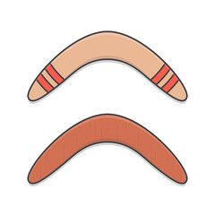 Wooden Boomerangs Vector Icon Illustration. Boomerang Flat Icon