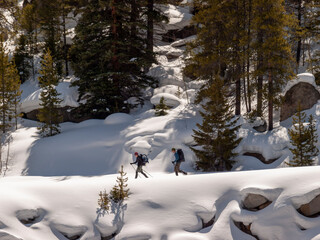 skiing across the backcountry of colorado