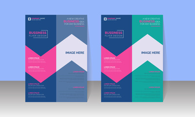 New Corporate Business Flyer Design, Travel Brochure Design, Real State A4 Template, Vector Illustration with Images