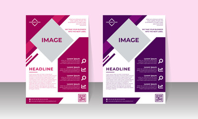 New Corporate Business Flyer Design, Travel Brochure Design, Real State A4 Template, Vector Illustration with Images