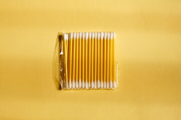 pack of yellow cotton buds