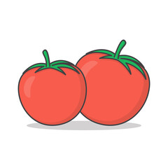 Fresh Tomato Vector Icon Illustration. Tomato Flat Icon