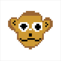 monkey head pixel art character animal