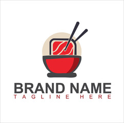 asian food logo with spiced meat for any bussines