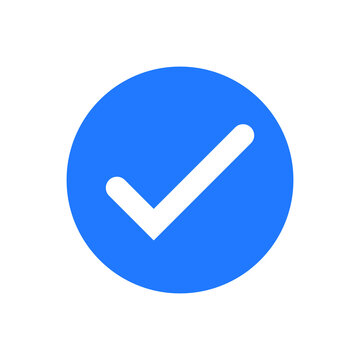 Blue account verified checkmark. Blue verified tick. check mark button