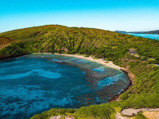Hawaii Oahu Hanauma Bay State Park Drone Aerial