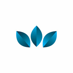 blue modern leaf group logo design