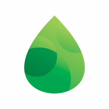green water drop logo design
