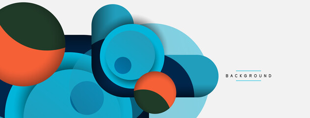 Obraz premium Creative geometric wallpaper. Minimal abstract background. Circles composition vector illustration for wallpaper banner background or landing page