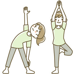 ヨガのポーズをする女性