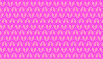 Seamless pattern backgrounds with red pink hearts
