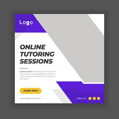 Education social media post & online tutoring web banner template