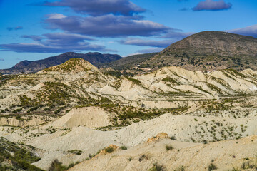 The Badlands of Abanilla and Mahoya near Murcia in Spain