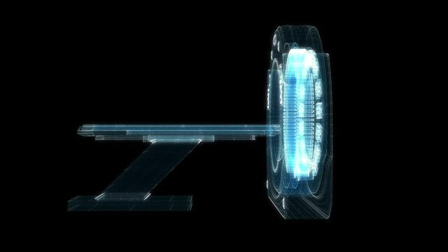 Digital MRI scan Hologram. Medicine and Technology Concept