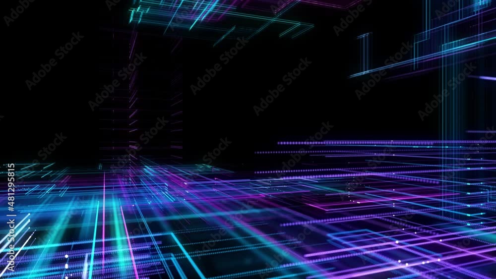 Poster digital cyberspace with particles. techology background
