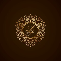 LI initial letter luxury monogram logo, elegant ornamen jewelry, emblem of love shape heart	
 - obrazy, fototapety, plakaty
