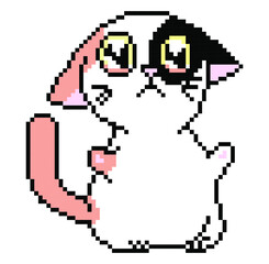 Fototapeta premium Cat pixel art.