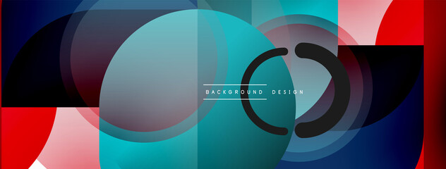 Round triangle shapes lines and circles. Geometric vector illustration for wallpaper banner background or landing page