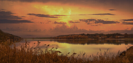 sunrise over the lake