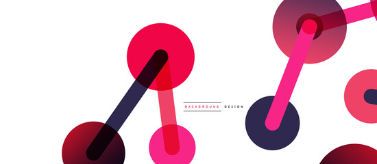 Abstract background. Round dots connected by lines. Trendy techno business template for wallpaper, banner, background or landing