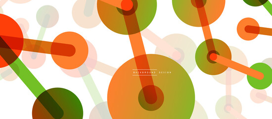 Abstract background. Round dots connected by lines. Trendy techno business template for wallpaper, banner, background or landing