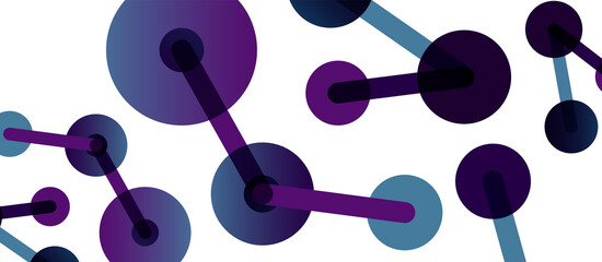 Line points connections geometric abstract background. Circles connected by lines. Trendy techno business template for wallpaper, banner, background or landing