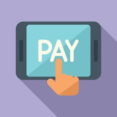 Online pay icon flat vector. Internet store