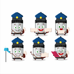 A picture of cheerful whiteboard marker postman cartoon design concept