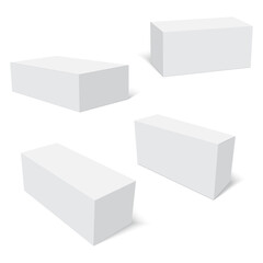 Blank package Box set isolated on white. Vector
