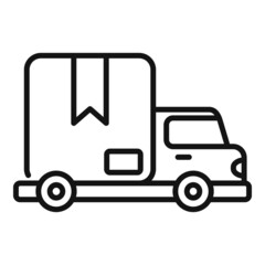 Parcel truck delivery icon outline vector. Online shop