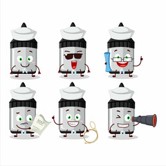 A character image design of whiteboard marker as a ship captain with binocular