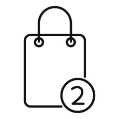 Online shop bag icon outline vector. Web store