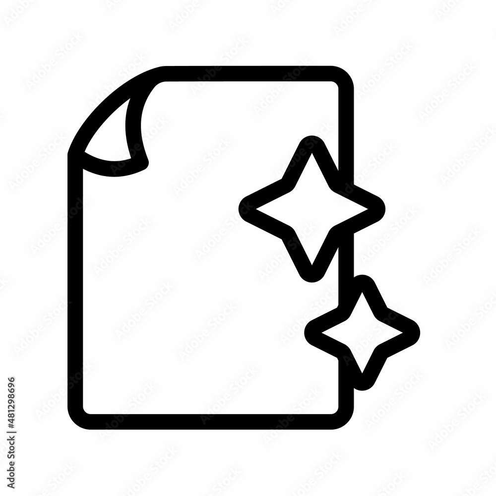Aufkleber new document file paper blank single isolated icon with outline style