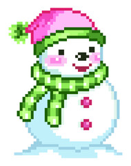 snowman pixel art.
