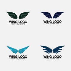 Set Wings logo vector icon symbol illustration design template