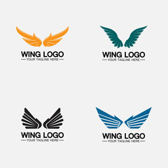 Set Wings logo vector icon symbol illustration design template